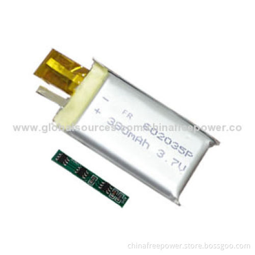 380mAh Lithium Polymer Battery, Safe and Thin